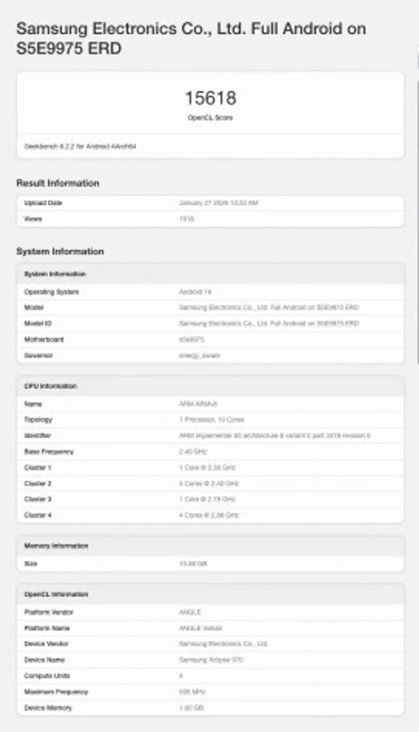 Samsung Exynos 2700 Geekbench Leak: S27’s Next Flagship Chip Performance Surfaces - image