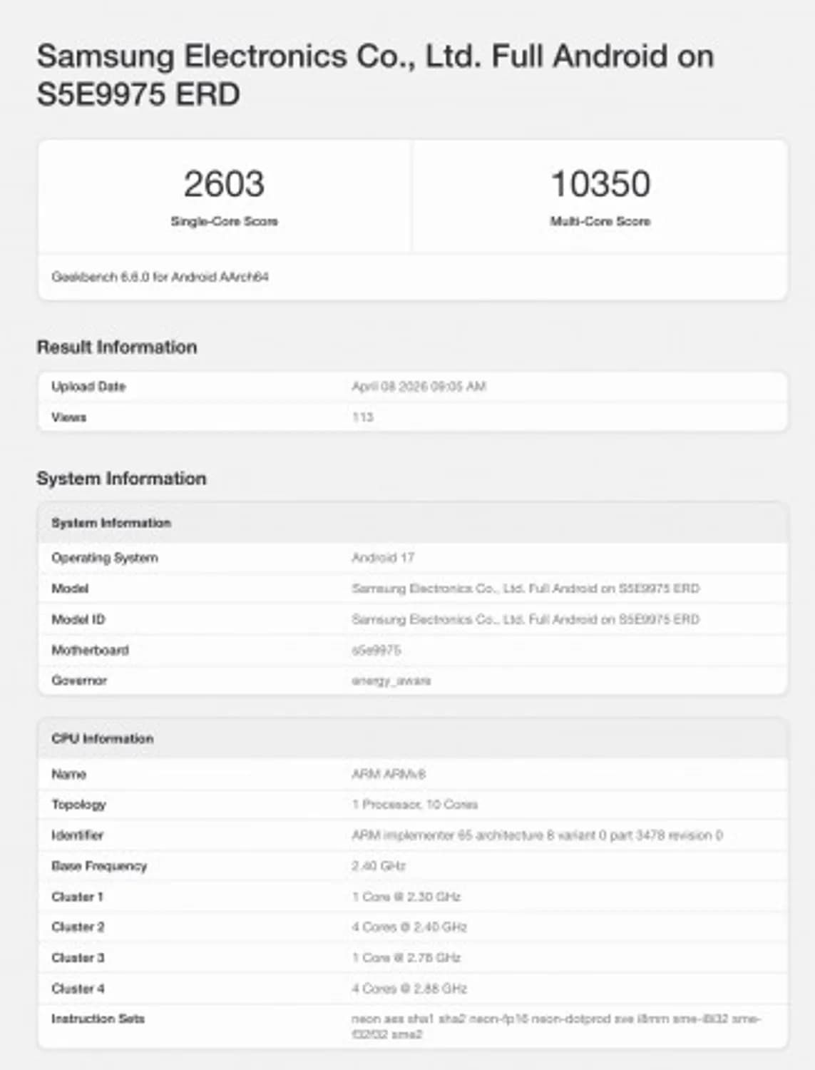 Samsung Exynos 2700 Geekbench Leak: S27’s Next Flagship Chip Performance Surfaces - image